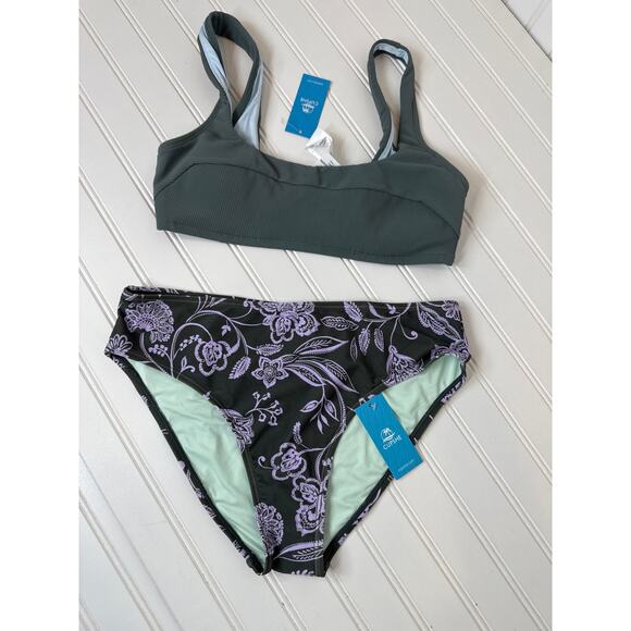 NWT Cupshe Two Piece Bikini - Holiday Underwire Top & High Waist Bottom Bundle M - Picture 5 of 6